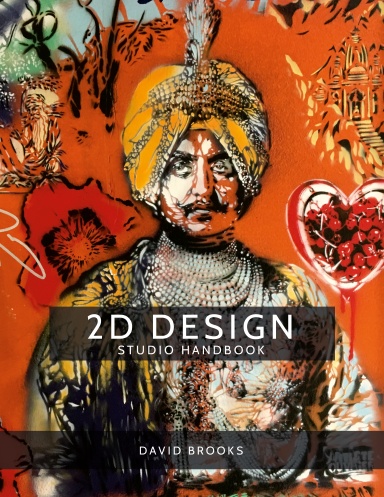 cover of 2D design textbook. Street art of a man in a turban 