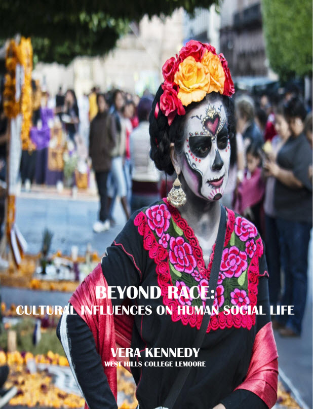 Beyond race textbook cover with person with their face painted 